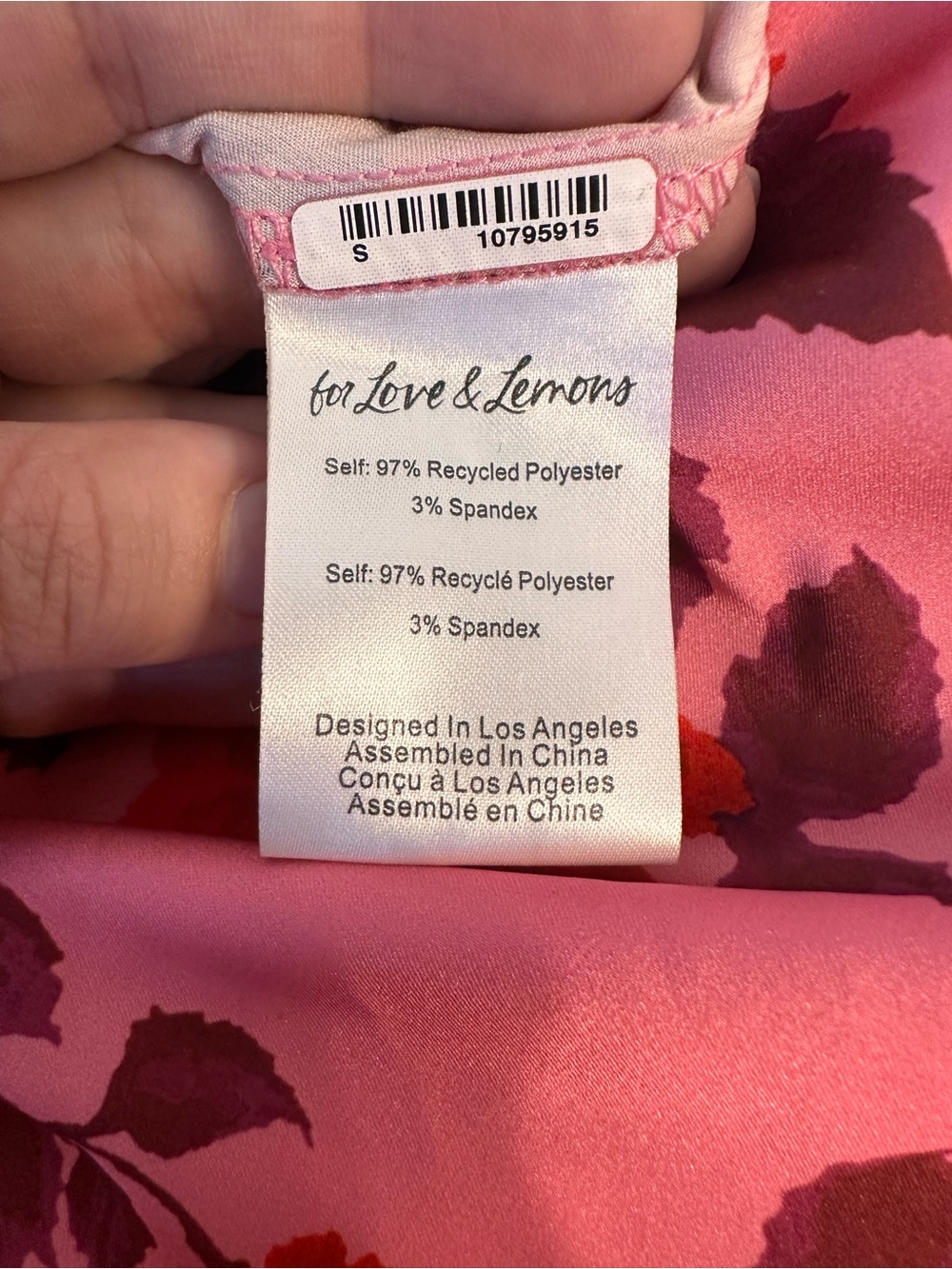 For Love & Lemons Pink and Red Floral Slip - Picture 8 of 8